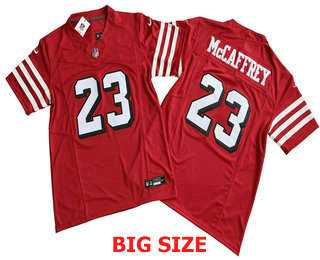 Men%27s San Francisco 49ers #23 Christian McCaffrey Limited Red Throwback FUSE Vapor Jersey
